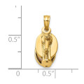14K Yellow Gold 3-D Moveable Pencil Sharpener Charm Pendant - (A92-373)