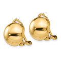 14K Yellow Gold Non-pierced Half Ball Omega Back Earrings - (B34-890)