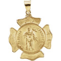 14K Yellow Gold 25mm Hollow St. Florian Medal - (B16-248)