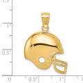 14K Yellow Gold Football Helmet Pendant - (A85-405)