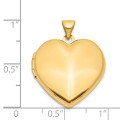 14K Yellow Gold Plain Heart Family Locket 26x21mm - (A99-533)