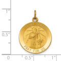 14K Yellow Gold Saint Gerard Medal Pendant 19mm width - (B11-545)