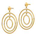 14K Yellow Gold Fancy Circle Dangle Post Earrings - (B41-639)