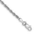 14k White Gold 2.25mm Diamond-cut Quadruple Rope Chain Anklet - length: 10'' inches - (C64-188)