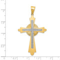 14K Two-tone Gold Polished Cross Pendant - (A85-730)