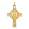 14K Yellow Gold Cross with Air Force Insignia Pendant - (A97-975)