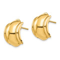 14K Yellow Gold Polished Fancy Omega Back Post Earrings - (B44-237)