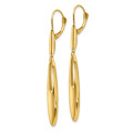 Leslie's 14K Yellow Gold Polished Leverback Dangle Earrings 52mm length - (B37-105)