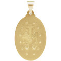 14K Yellow Gold 25x18mm Oval Hollow Miraculous Medal - (B16-121)