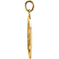 14K Yellow Gold 18mm Round St. Padre Pio Medal - (B15-372)