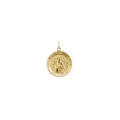 14K Yellow Gold 18mm Round Our Lady of Perpetual Help Medal - (B15-902)