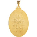 14K Yellow Gold 29x20mm Oval Hollow Miraculous Medal - (B16-151)