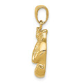 14K Yellow Gold Solid Polished Open-Backed Boxing Gloves Pendant - (A83-301)