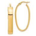 Leslie's 14K Yellow Gold Polished Oval Hoop Earrings 32mm length - (B37-291)
