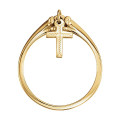 14K Yellow Gold Cross Ring - (B32-898)