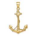 14K Yellow Gold 3-D Anchor with Rope Pendant - (A83-136)
