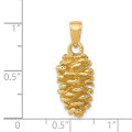 14K Yellow Gold 3-D Pinecone Pendant - 3/4" inch - (A84-302)