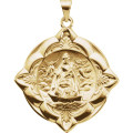14K Yellow Gold 31x31mm Caridad del Cobre Medal - (B16-226)