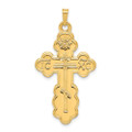 14K Yellow Gold Eastern Orthodox Cross Pendant 41mm length - (B11-662)