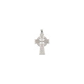 14K White Gold Celtic-Inspired Cross Pendant - (B15-214)
