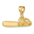 14K Yellow Gold 3-D Large Chain Saw Charm Pendant - (A92-200)
