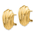 14K Yellow Gold Polished Fancy Omega Back Post Earrings - (B36-819)