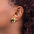 14K Yellow Gold Omega Clip Onyx Non-pierced Earrings - (B36-861)