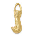 10K Yellow Gold Hollow Polished 3-Dimensional Boxing Glove Pendant - (A88-352)