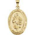 14K Yellow Gold 25x17.5mm Saint Christopher Medal - (B16-189)