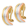 14K Yellow Gold Tri-color Gold Non-Pierced Clip Earrings - (B44-705)