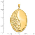 14K Yellow Gold Oval Heavy Weight Locket 48x38mm - (A99-373)
