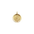 14K Yellow Gold 22mm Round St. Patrick Medal - (B15-417)