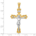 14K Two-Tone Gold INRI Crucfix Pendant - (A94-143)