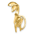 14K Yellow Gold Dolphin With Tail Up Slide - (A89-793)