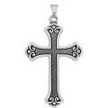 14K White Gold Cross Pendant - (B15-691)