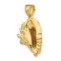 14K Yellow Gold 3-D Conch Shell Charm Pendant - (A92-623)