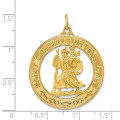 14K Yellow Gold Saint Christopher Medal Pendant 29mm width - (B11-518)
