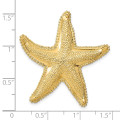 14K Yellow Gold Textured Fits up to 6mm, 8mm Starfish Slide - (A90-361)