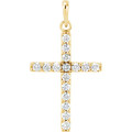 14K Yellow Gold .50-Carat tw Diamond Cross Pendant - (B15-671)