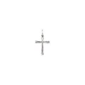 14K White Gold 1/4-Carat tw Diamond Micro Paveet Cross Pendant - (B15-854)