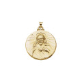 14K Yellow Gold 30.5mm Sacred Heart of Jesus Medal - (B16-305)