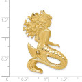 14K Yellow Gold Polished & Satin Diamond-cut Mermaid Slide - (A84-666)