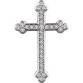 14K White Gold 1/2-Carat tw Diamond Cross Pendant - (A97-126)