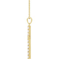 14K Yellow Gold 12-Carat tw Diamond Cross 18" Necklace - (B22-944)