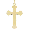 14K Yellow & White Gold 45x31mm Crucifix Pendant - (B15-120)