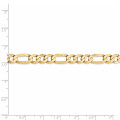 Leslies 14K Yellow Gold 7mm Flat Figaro Bracelet - Length 8'' inches - (C62-838)