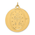 14K Yellow Gold Solid Satin Finish Large Round Miraculous Medal - (B14-762)