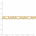 Leslies 14K Yellow Gold 7mm Flat Figaro Bracelet - Length 9'' inches - (C63-980)