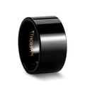 COLUMBIA Pipe Cut Polished Black Tungsten Carbide Ring - 12mm ~ (G65-682)