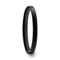 CAROLINA Black Flat Shaped Tungsten Wedding Band for Women with Brushed Finish - 2 mm ~ (G65-628)